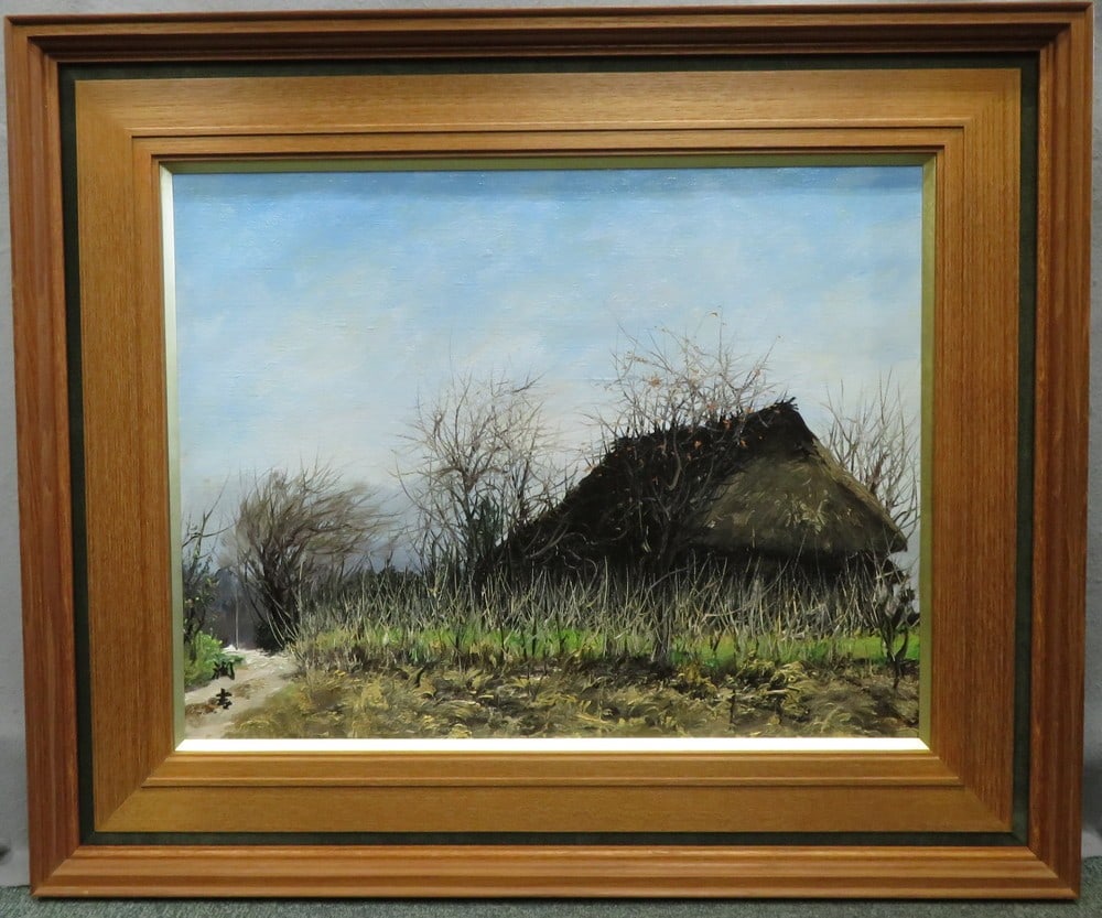 Minka folk house severe winter oil painting landscape canvas P10 junkichi mukai (1 of 6)