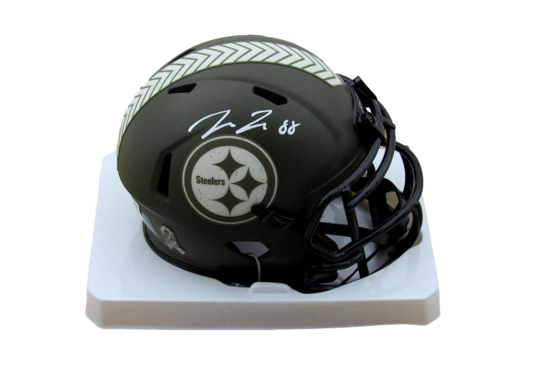 Signed Pat Freiermuth Steelers Helmet Service Auto Salute Beckett Mini 192178 (1 of 3)