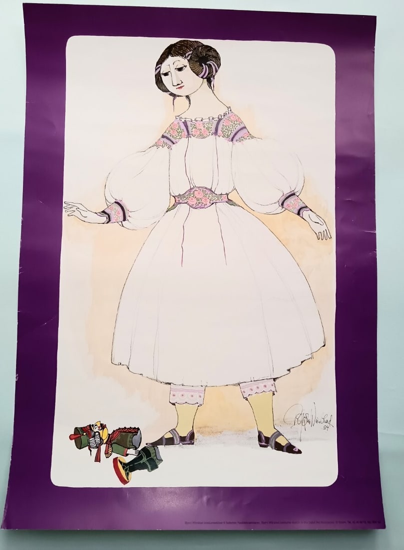 Nutcracker Costume Poster 1984 by Bjorn Wiinblad Danish Mid Century Art (1 of 5)