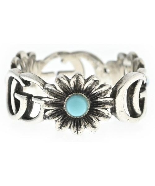 GUCCI GG Double G Flower Motif Mother of pearl and Blue Topaz Ring US4-4.5: GUCCI GG Double G Flower Motif Mother of pearl and Blue Topaz Ring US4-4.5 Item Specifics: Shape: Flower Color: Silver Main Stone Color: Blue White Material: Metal Metal: Sterling Silver Main Stone: