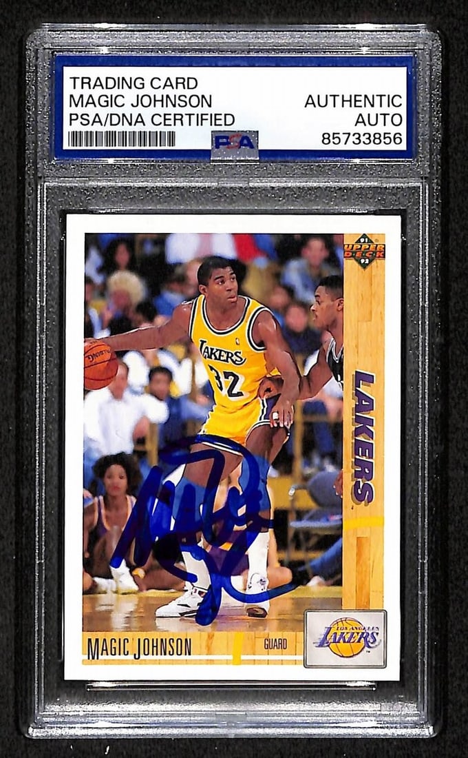 1991-92 Upper Deck Magic Johnson Signed/ Autographed Card #45 PSA/ DNA BA204457 (1 of 2)