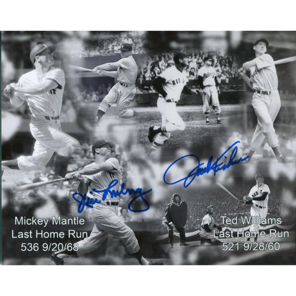 Jim Lonborg and Jack Fisher Autographed Commemorative 8x10 Photo: Jim Lonborg and Jack Fisher Autographed Commemorative 8x10 Photo Signed by Jim Lonborg and Jack Fisher in blue sharpie, this commemorative 8x10 photo commemorates the pitchers who gave up the final