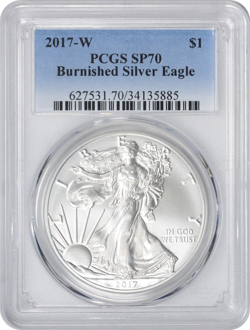 2017-W $1 American Silver Eagle Burnished SP70 PCGS (1 of 1)