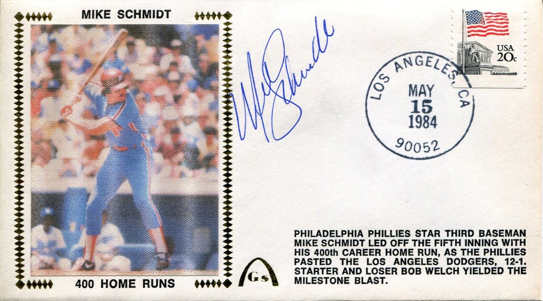 Mike Schmidt Autographed Gateway First Day Cover (JSA): Mike Schmidt Autographed Gateway First Day Cover (JSA) Item Specifics: Brand: James Spence Authentication (JSA) Mike Schmidt Autographed Gateway First Day Cover Signed in blue pen across the front of