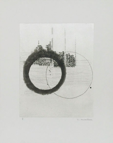 Kiyoshi Kawashima Japan Drypoint Etching Aquatint Dojohana XI Circle 2010 (1 of 1)