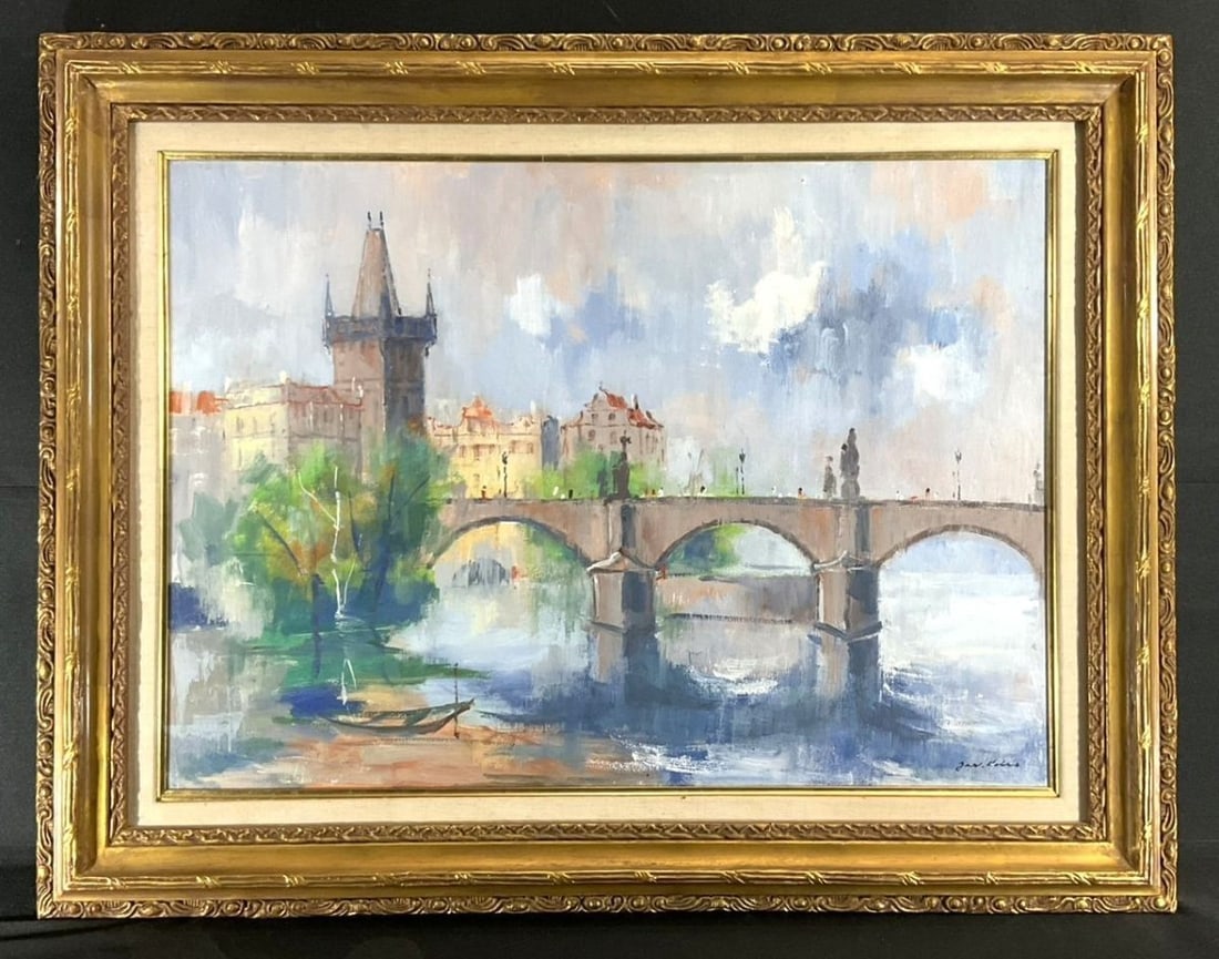 Jaroslav Kotas (1909-) Oil Painting "Charles Bridge, Prague" Czech Impressionist: Jaroslav Kotas (1909-) Oil Painting "Charles Bridge, Prague" Czech Impressionist Item Specifics: Artist: Jaroslav Kotas Unit Of Sale: Single Piece Signed By: Jaroslav Kotas Size: Large Signed: Yes