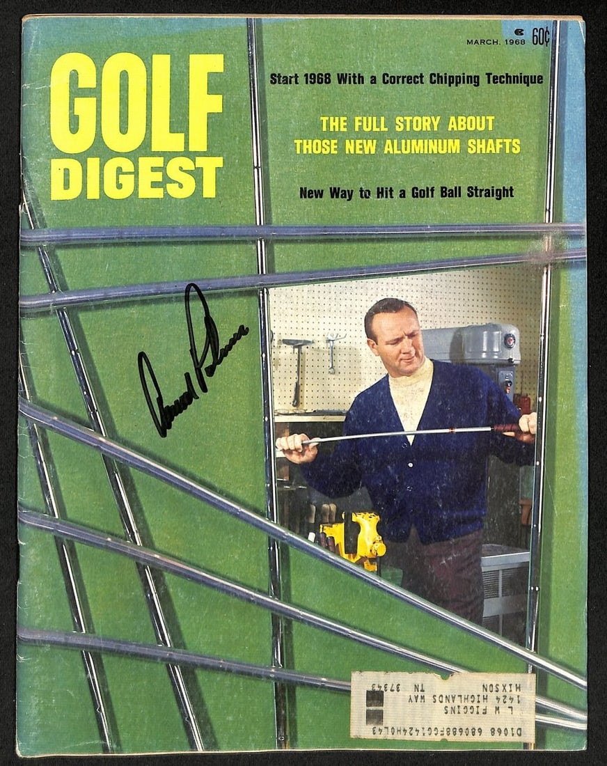 Arnold Palmer Signed/ Autographed March 1968 Golf Digest Magazine JSA 194958: Arnold Palmer Signed/ Autographed March 1968 Golf Digest Magazine JSA 194958 Authentic March 1968 Golf Digest magazine featuring the iconic Arnold Palmer, signed by the legendary golfer. This rare