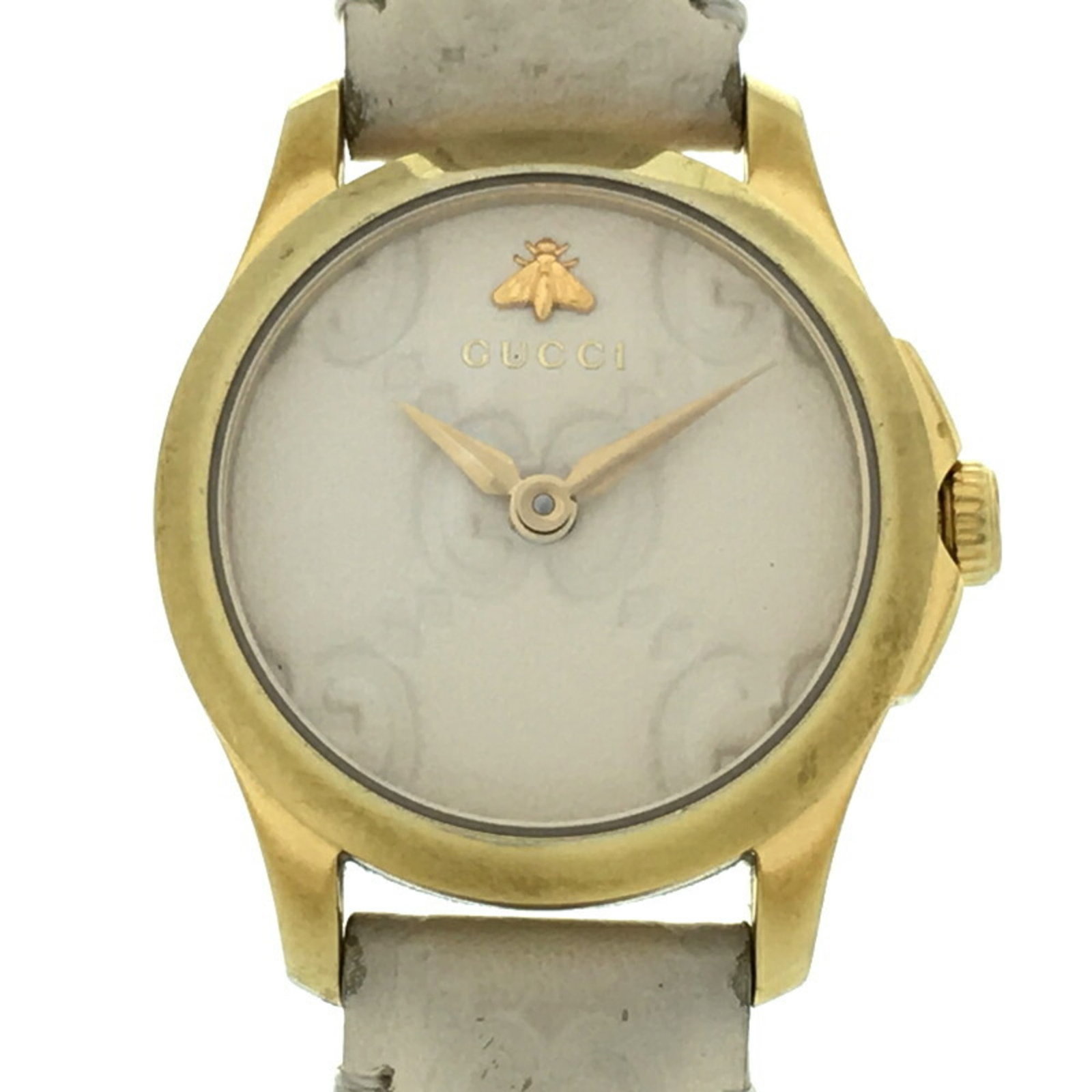 Gucci G Timeless Ladies Watch Ya126580 126.5 Gold Plated White Shima Dial (1 of 6)