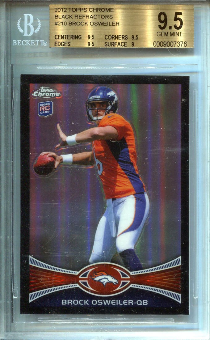 Brock Osweiler 2012 Topps Chrome Black Refractor Card Beckett (1 of 1)