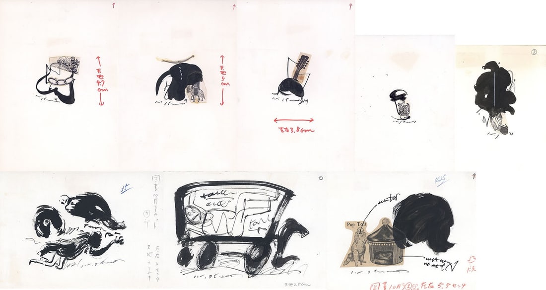 Masuo Ikeda Original Collage Ink Drawings Set of 8 Signed Japanese Modern Art (1 of 13)