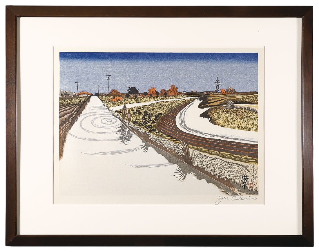 Junichiro Sekino Original Woodblock Print Sabishirotai Aomori 1978 Signed Framed: Junichiro Sekino Original Woodblock Print Sabishirotai Aomori 1978 Signed Framed Item Specifics: Artist: Junichiro Sekino Subject: Landscape Material: Paper Style: Japanese Size: 32.5 x 45.5 cm Year
