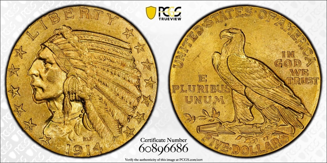$5 PCGS MS64+ Indian Head - 3