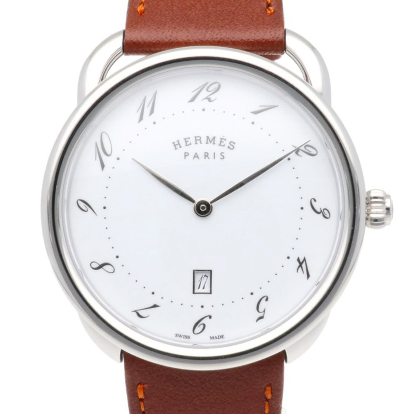 Hermes Wristwatch: Hermes Wristwatch Stainless steel case with a diameter of 40mm, this Hermes wristwatch offers a sleek and modern design. The watch features a band made from the same durable material, ensuring a comfo
