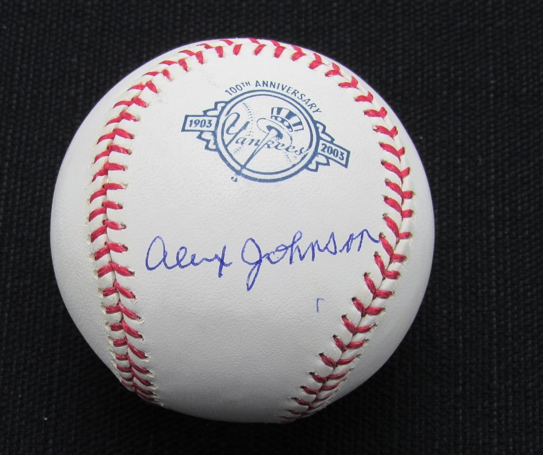 Johnson Alex Signed Auto Yankees Oml Baseball 186621 Jsa: Johnson Alex Signed Auto Yankees Oml Baseball 186621 Jsa Item Specifics: Original/Reprint: Original Product: Ball Signed: Yes Sport: Baseball Team: New York Yankees Autograph Authentication: JSA