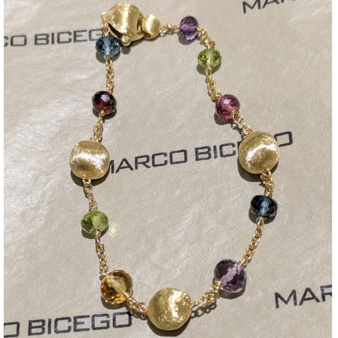Marco Bicego Africa Collection 18k Yellow Gold Multi Gem Bead Bracelet Unused (1 of 7)