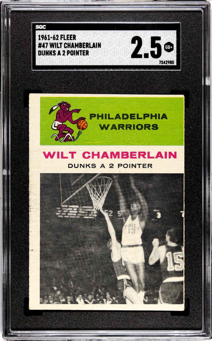Wilt Chamberlain 1961-62 Fleer Dunks A 2 Pointer #47 SGC 2.5 (1 of 2)