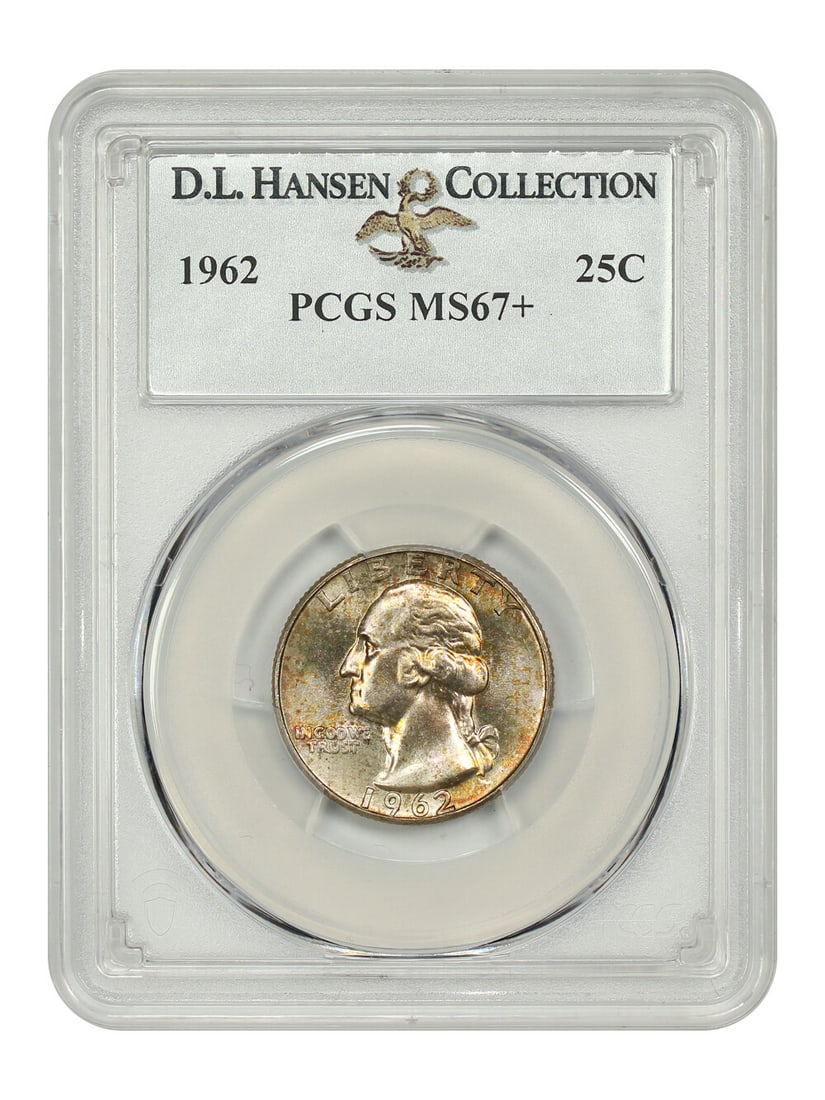 PCGS MS67+ Washington Quarter ex D.L. Hansen 1962 25C (1 of 4)