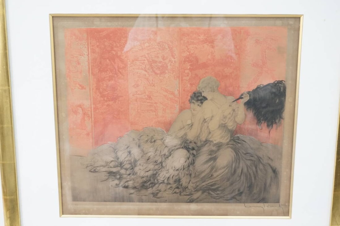 Louis Icart Mockery Etching 1928 Signed Embossed Framed Art Deco Print (1 of 9)