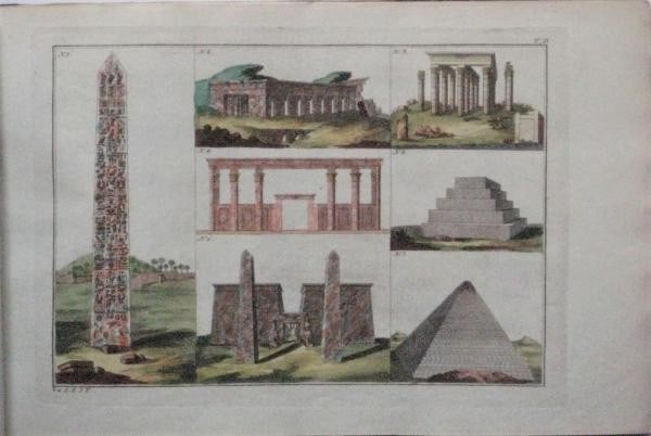 Antique c 1800 Hand Colored Copperplate Engravings 2 Vol Set Art Relics (1 of 6)