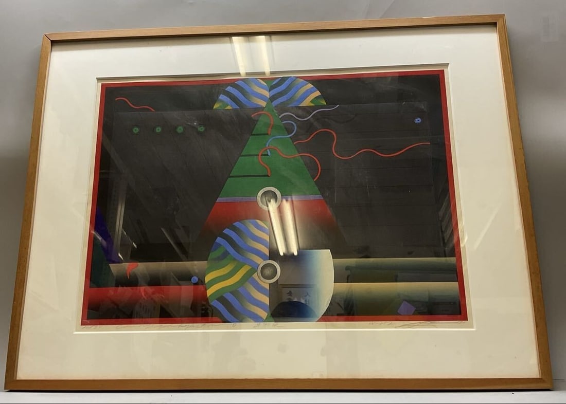 Hand signed authentic print framed numbered akira kurosaki woodblock 1978 (1 of 10)