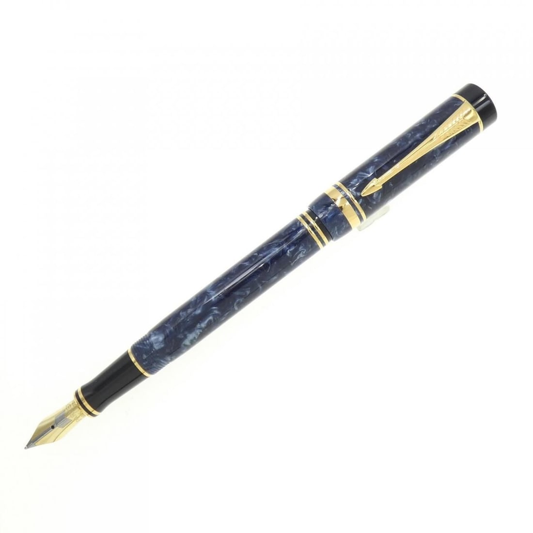 Marble Blue International Fountain Pen 18K F Parker Duofold With Original Box (1 of 8)