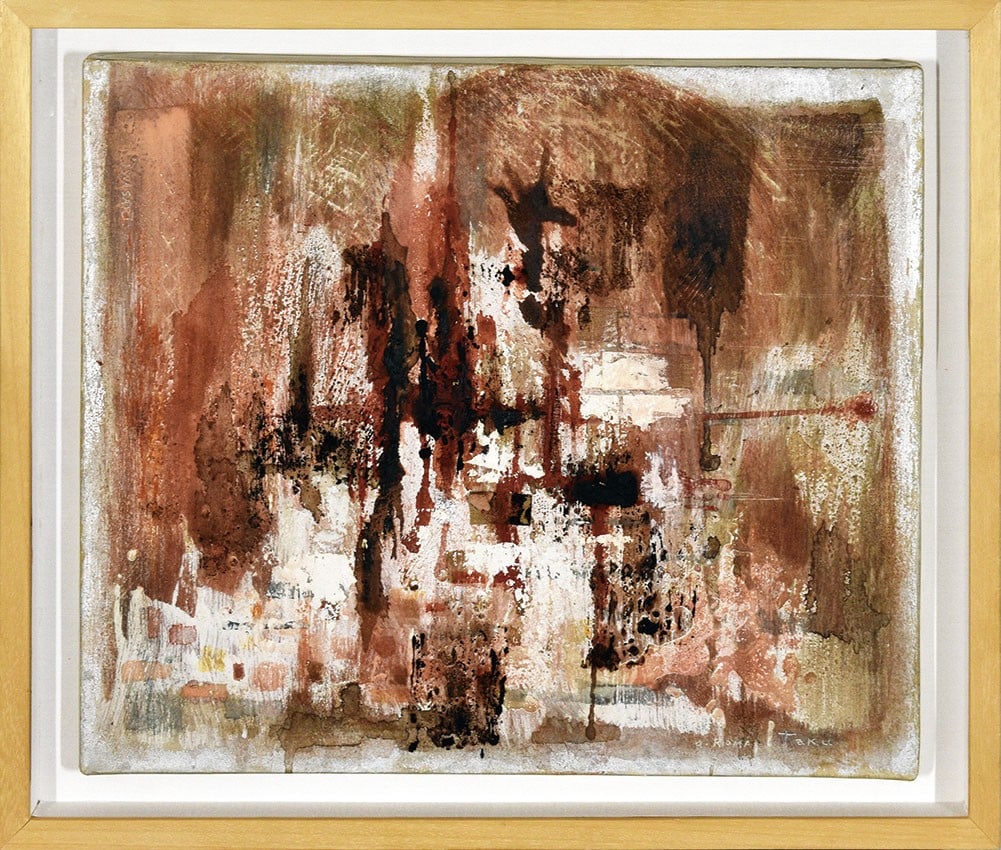 Oil painting collage abstract canvas signed framed Taku Iwasaki original: Oil painting collage abstract canvas signed framed Taku Iwasaki original Item Specifics: Artist: Taku Iwasaki Subject: Abstract Material: Oil painting and collage on canvas Style: Japanese Product Dis