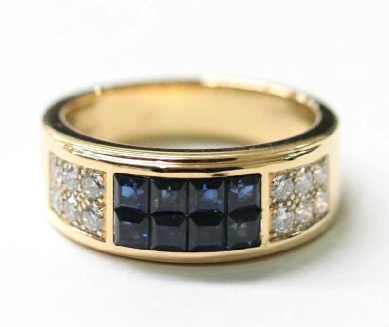 Cartier Vintage Diabolo Blue Sapphire Diamond 18k Yellow Gold Ring Size 57 US 8: Cartier Vintage Diabolo Blue Sapphire Diamond 18k Yellow Gold Ring Size 57 US 8 Item Specifics: Antique: No Shape: Round Occasion: Anniversary Birthday Christening Christmas Engagement Graduation