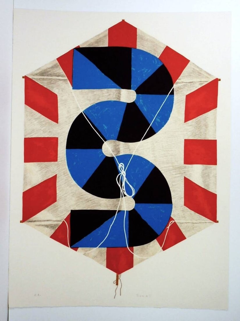 Authentic Ed Ea Kite Kumi Lithograph Marked Sheet Signed Sugai 1991 (1 of 4)