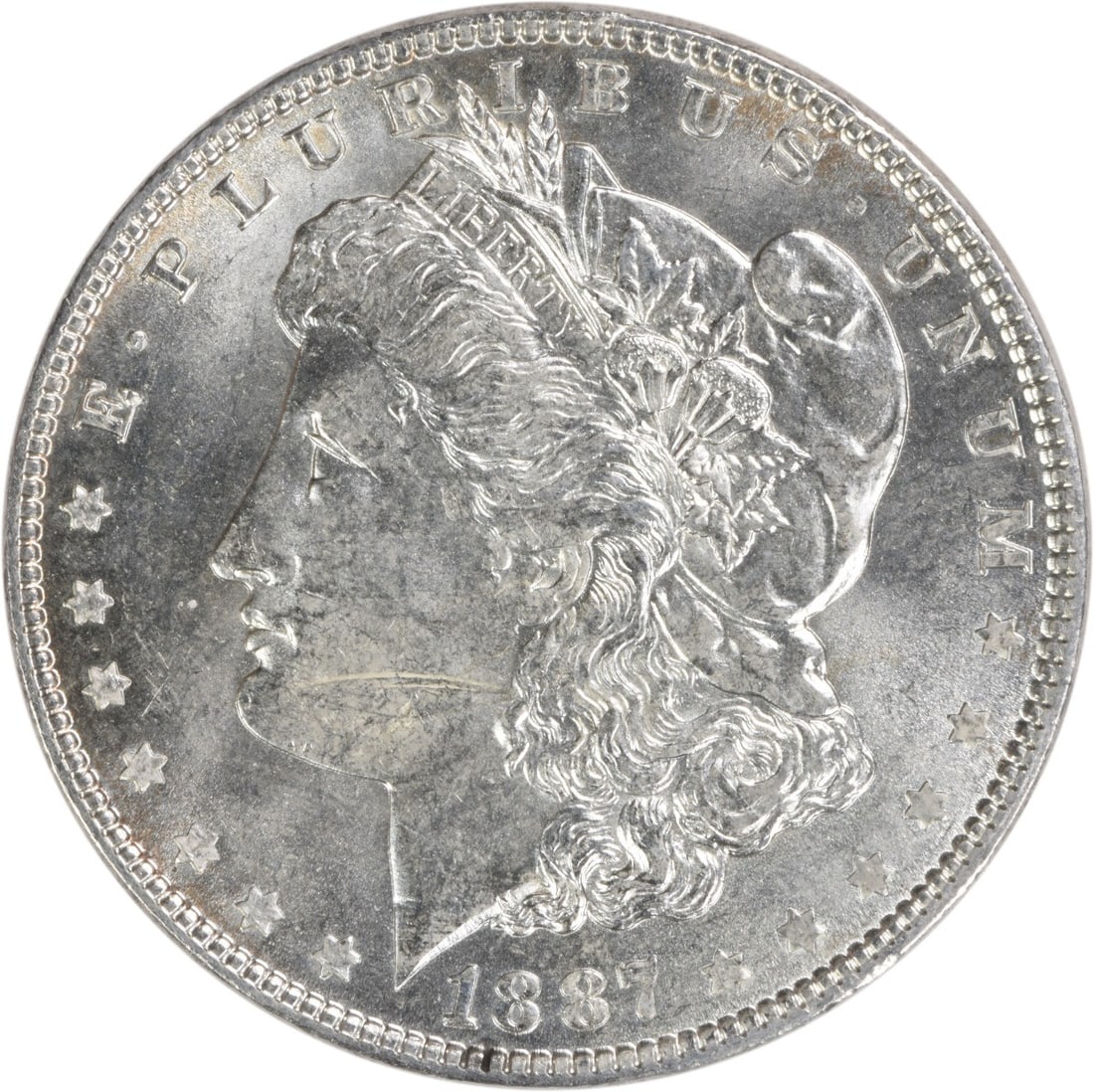 1887 Morgan Silver Dollar Choice BU Uncertified: 1887 Morgan Silver Dollar Choice BU Uncertified Choice BU Uncertified Morgan Silver Dollar (1887) - A high-grade, uncirculated silver dollar from the iconic Morgan series, featuring a Choice BU grade
