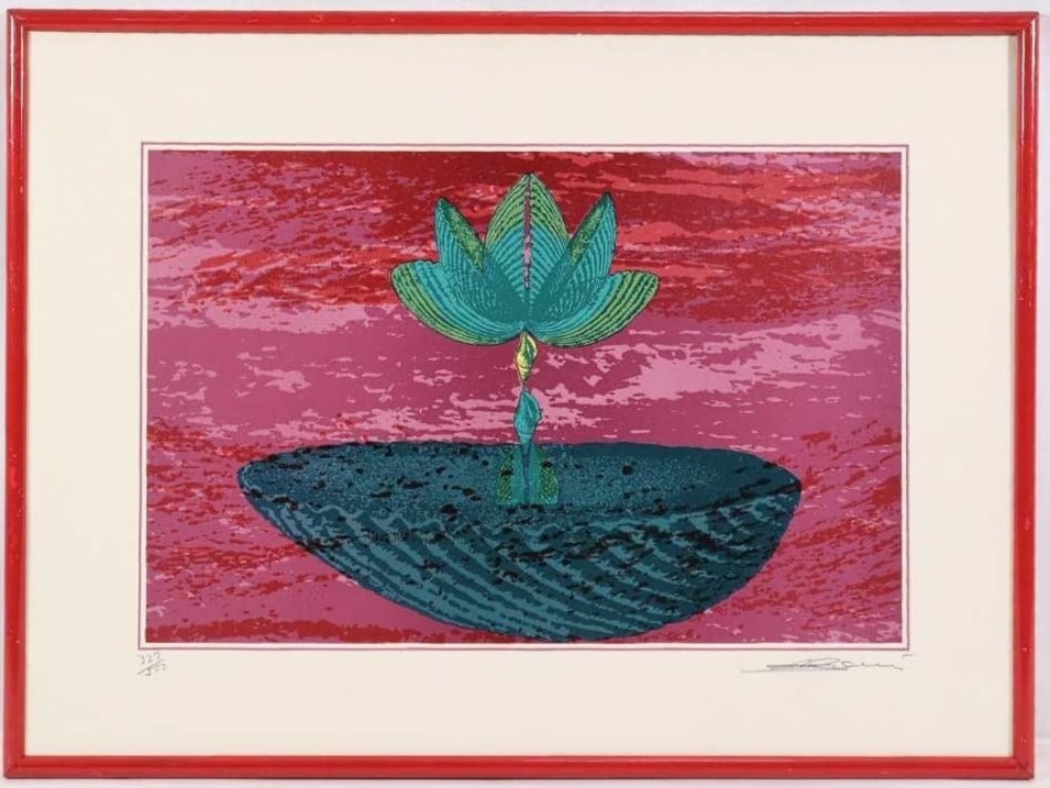 Lotus Original Silkscreen Signed Numbered Embossed By Lee Kian Seng (1 of 10)