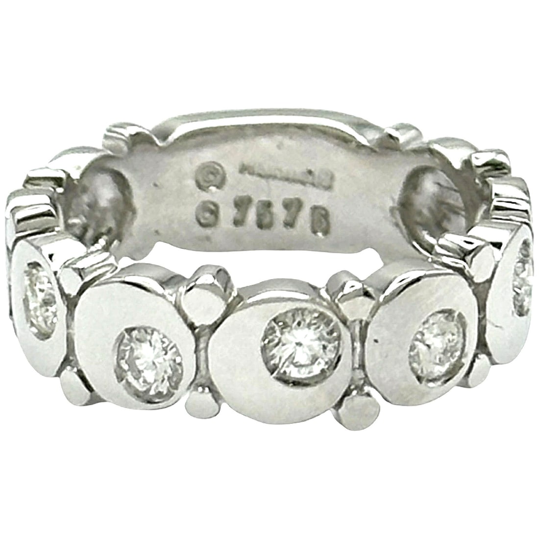 White Gold 18k Marina 5 Diamond US 6.75 EU 53 Italian Demi Band Ring: White Gold 18k Marina 5 Diamond US 6.75 EU 53 Italian Demi Band Ring Item Specifics: Number Of Diamonds: 5 Shape: Round Occasion: Anniversary Birthday Christening Christmas Engagement Graduation Mothe