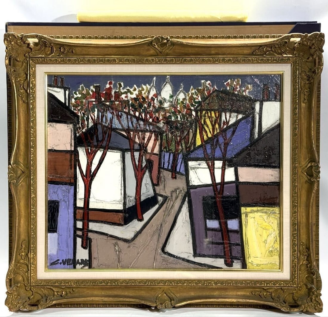 Claude Venard Montmartre Trees Oil Painting Signed Paris French Art Framed (1 of 10)