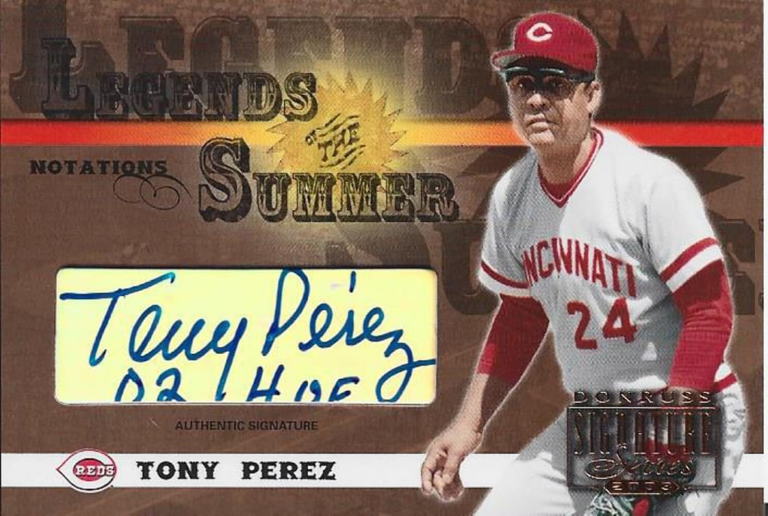 Tony Perez Autographed Donruss Signature Series Card #111/ 175 (1 of 1)