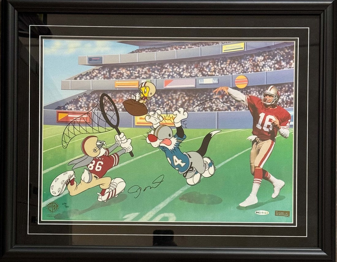 Joe Montana Signed "Catch The Birdie" L.E. Cel 279/ 750 Upper Deck & Warner Bros. (1 of 4)