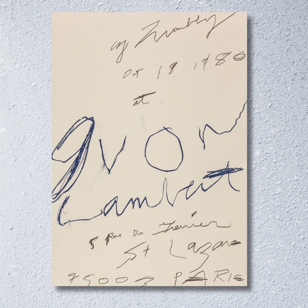 Cy Twombly Poster Stamped Back Abstract Art Yvon Lambert Gallery (1 of 3)