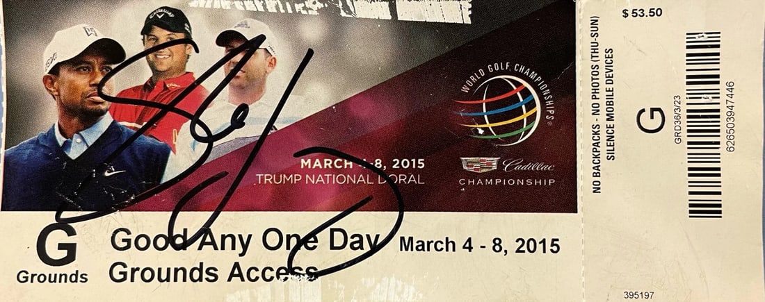 Shane Lowry Autographed 2015 World Golf Championship Ticket (1 of 1)