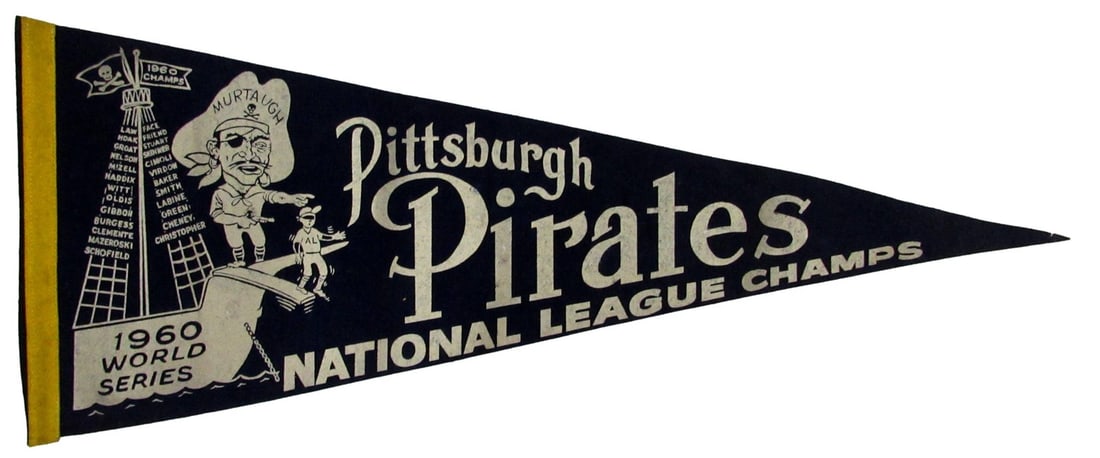 1960 WS Pittsburgh Pirates National League Champs Felt Pennant 12x30 208200 (1 of 1)