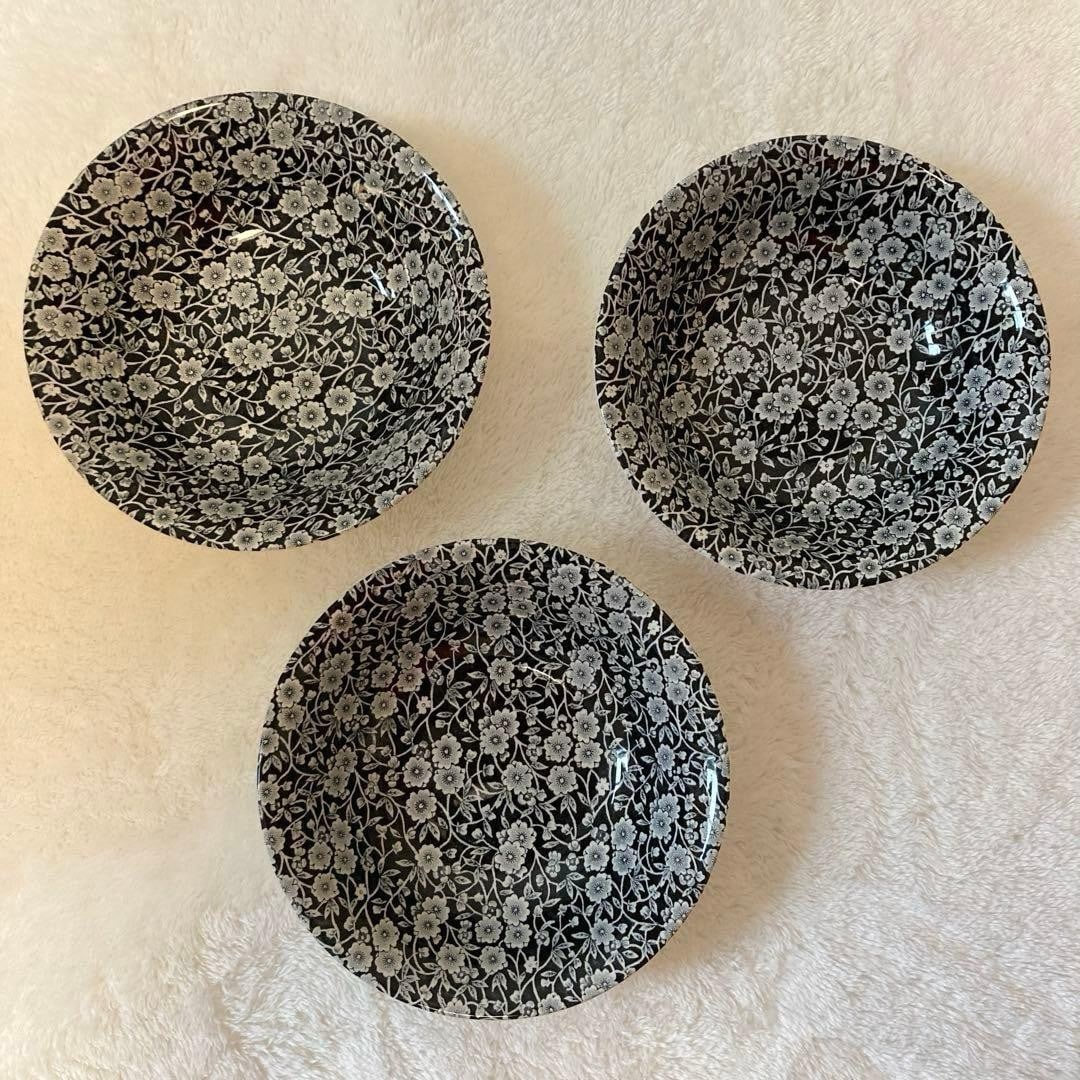 BURLEIGH BLACKCALICO Plate 8.3in Set Of 3 Rare Collectible Handmaded Tableware (1 of 8)