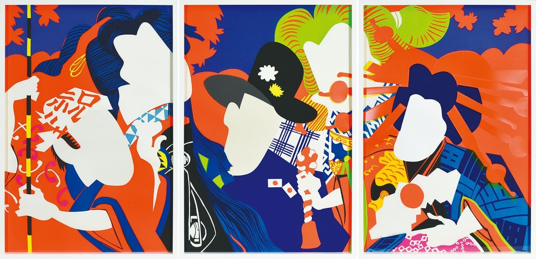 Ushio Shinohara 1966 Onna no Matsuri Silkscreen Triptych Signed EA Ed (1 of 13)