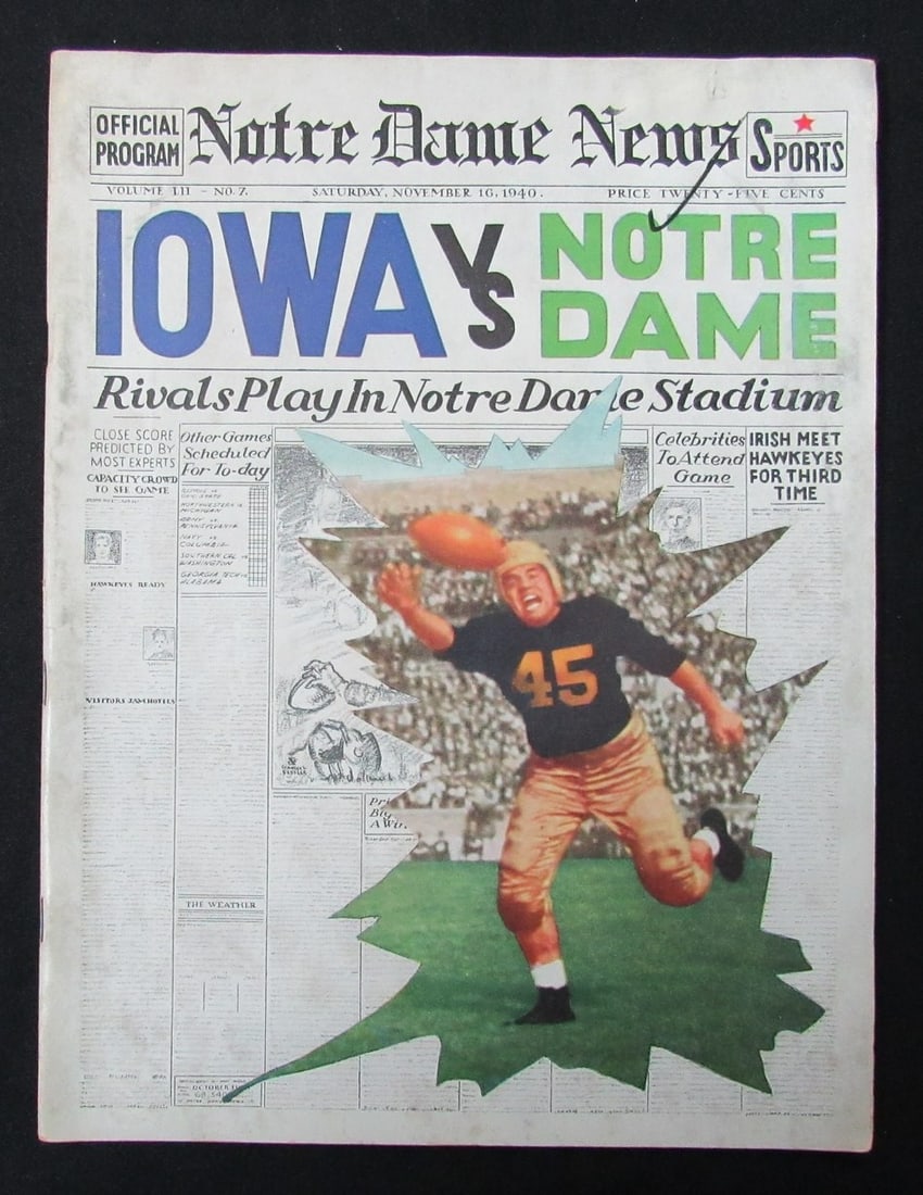 11/ 16/ 1940 Iowa vs. Notre Dame College Program 185913 (1 of 4)