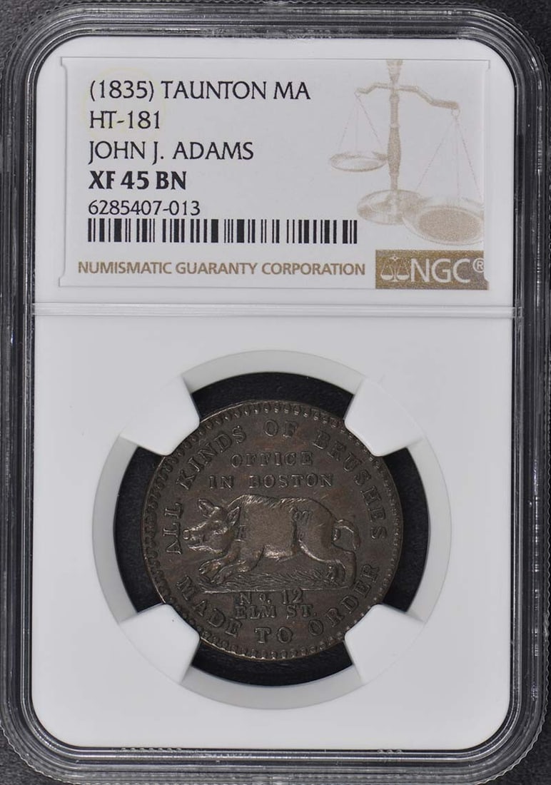 1835 TAUNTON Hard Times Token HT-181 MA NGC XF45BN (1 of 2)