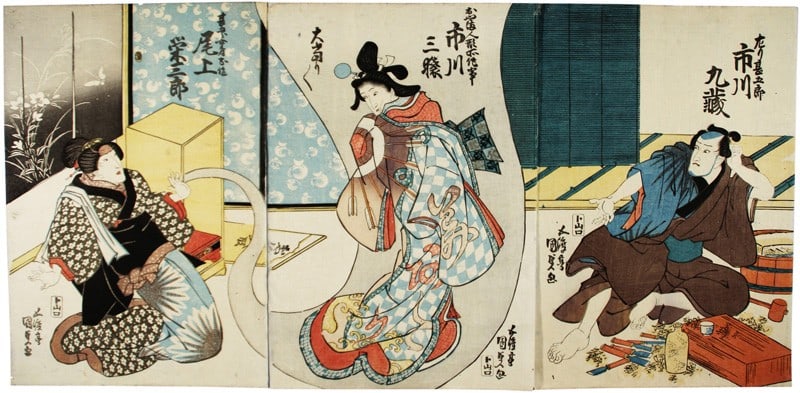 Utagawa Kunisada Woodblock Print Triptych Hidari Jingoro 3 Sheets Japanese Art: Utagawa Kunisada Woodblock Print Triptych Hidari Jingoro 3 Sheets Japanese Art Item Specifics: Artist: Utagawa Kunisada (Toyokuni III) Subject: Hidari Jingoro Material: Washi Paper and Ink Style: Japa