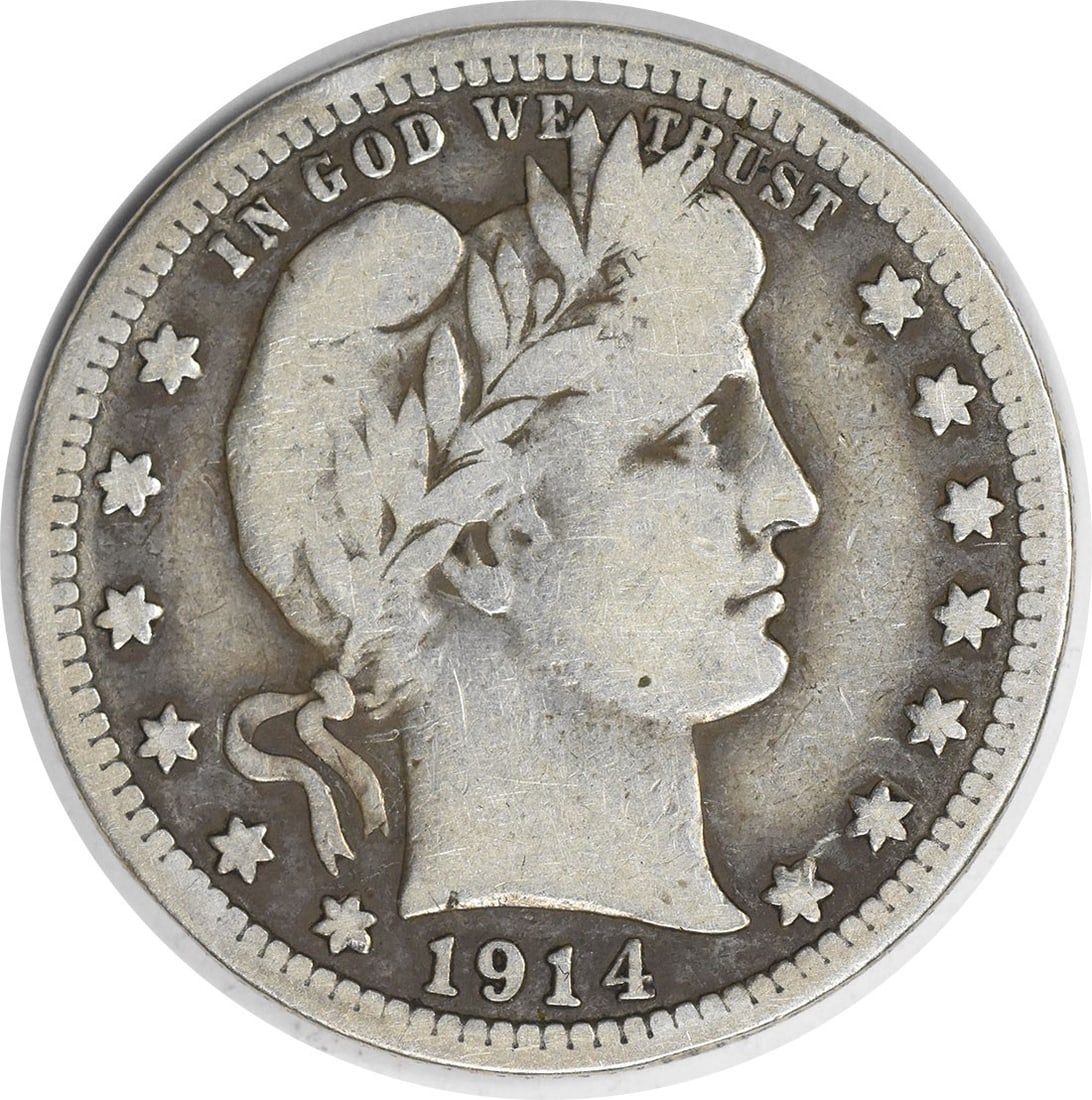 Quarter 1914-S Barber Silver Uncertified (1 of 2)