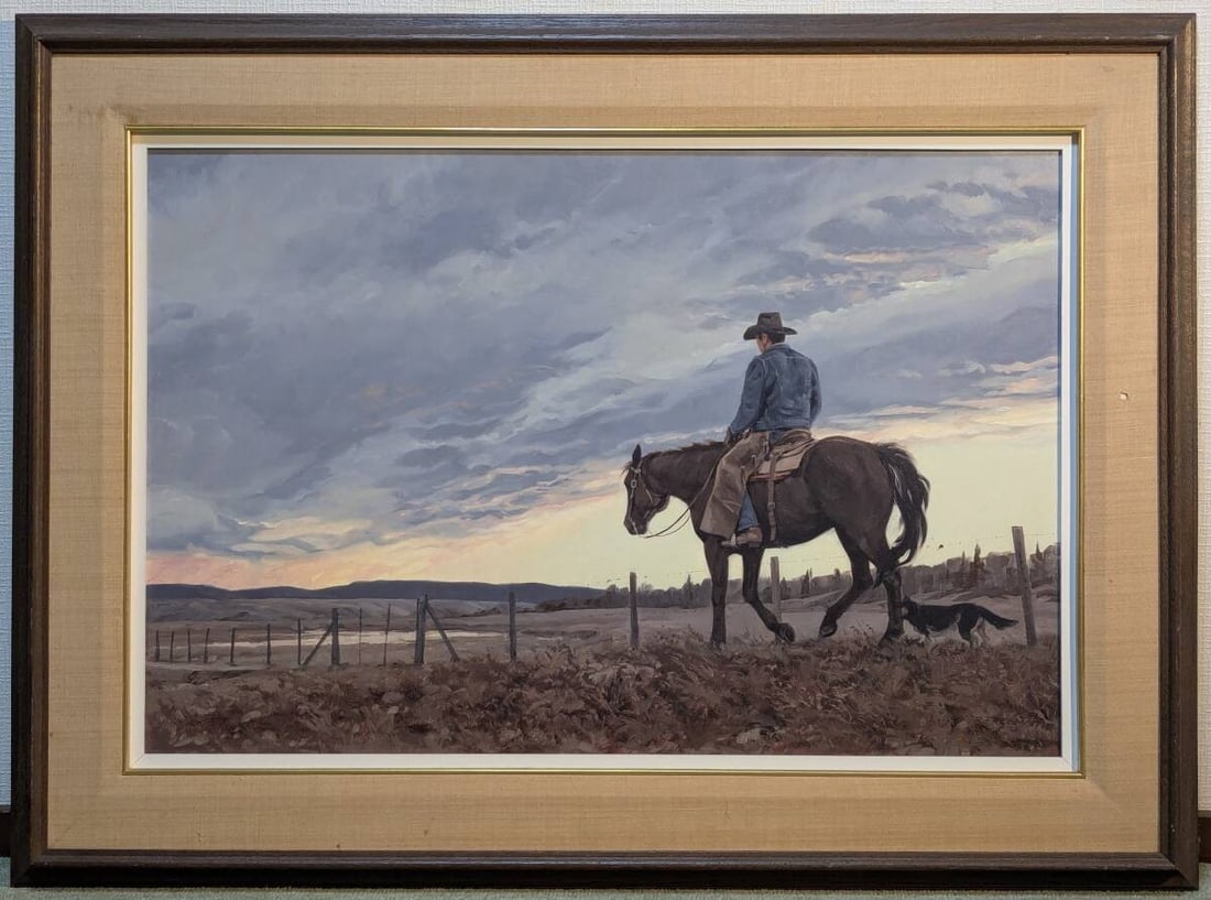 Richard Audley Freeman Western Cowboy Horse Oil Painting Canadian Art (1 of 8)