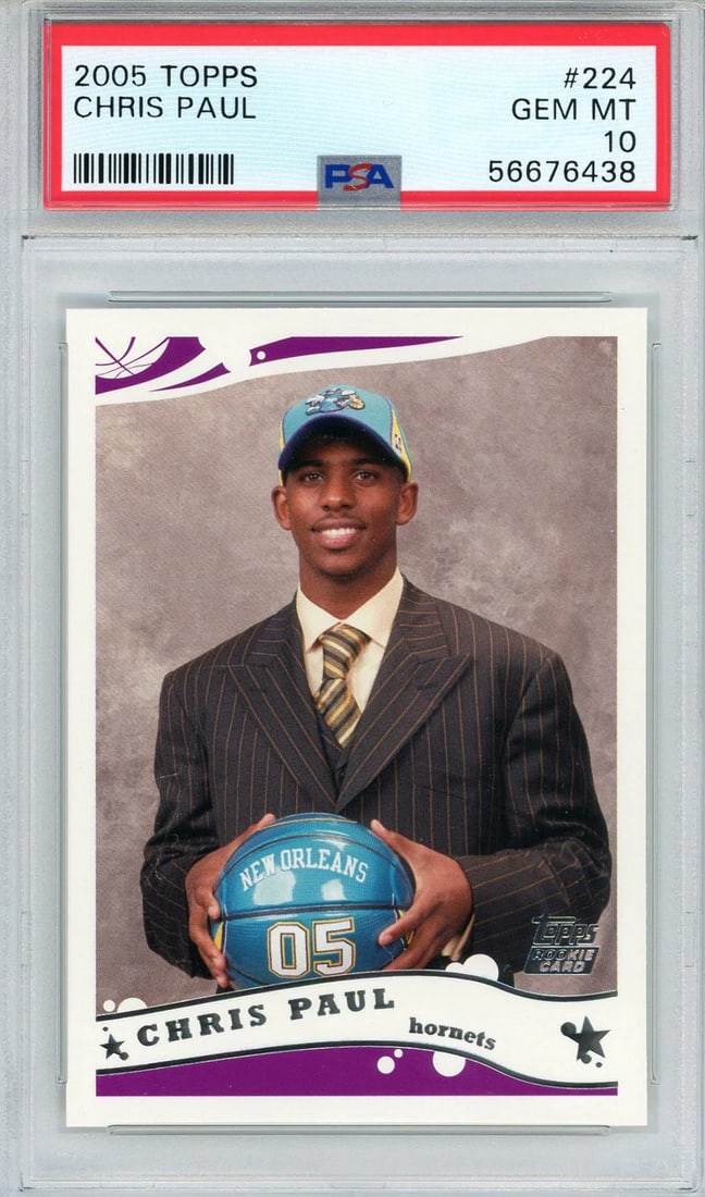 Chris Paul 2005 Topps Card #224 (PSA Gem MT 10): Chris Paul 2005 Topps Card #224 (PSA Gem MT 10) Gem Mint 10 graded by PSA, this Chris Paul 2005 Topps Card #224 boasts exceptional condition and preservation. The card's crisp image and pristine