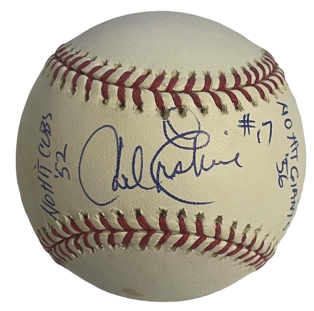 Major League Baseball Official Autographed Inscribed No Hitter by Carl Erskine (1 of 2)