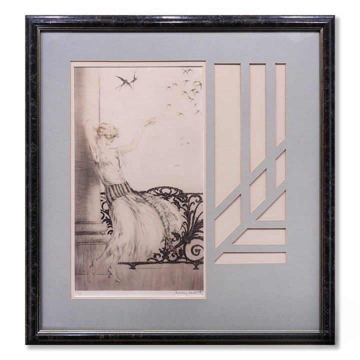 Louis Icart Before Infiltrating Enemy Territory Etching Signed Art Deco Auth (1 of 10)