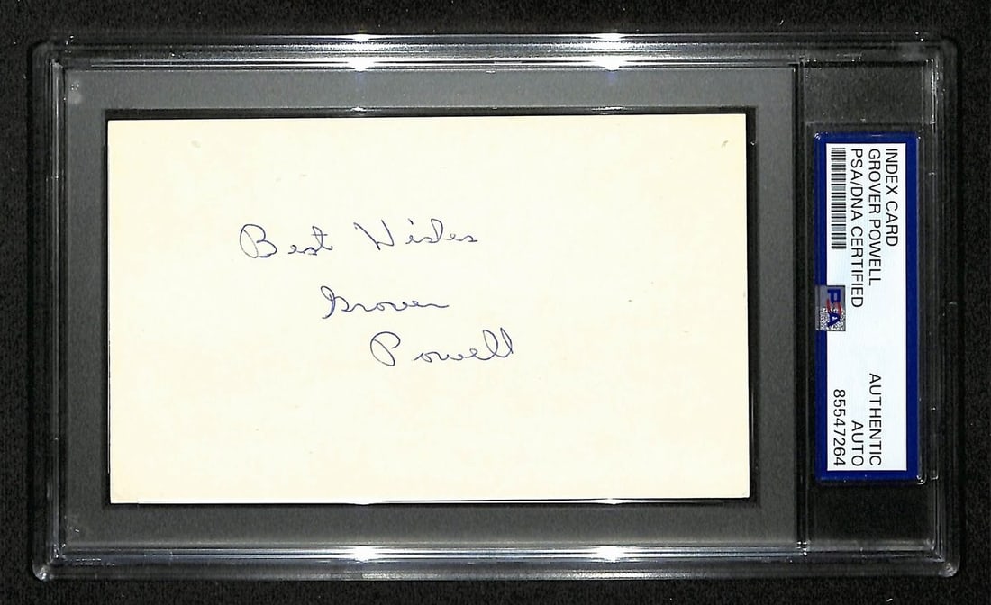 Grover Powell Signed/ Inscribed 3x5 Index Card New York Mets PSA/ DNA 199303 (1 of 1)