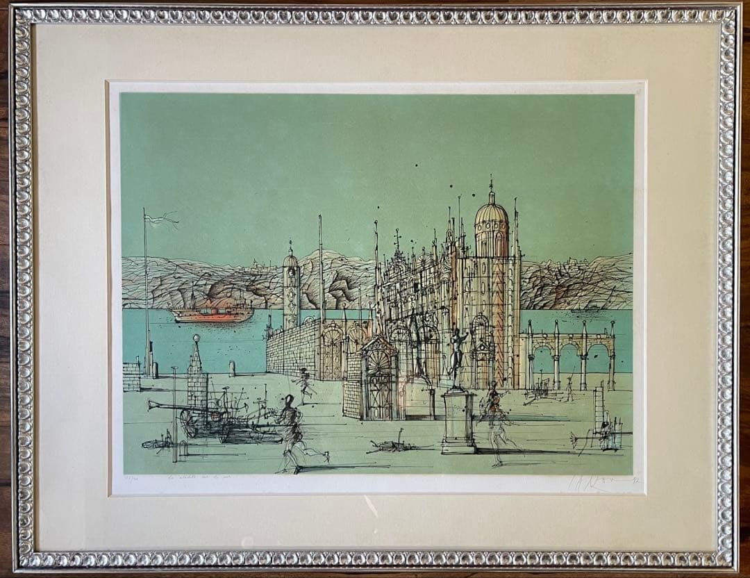 Jean Carzou La citadelle sur la mer Lithograph Signed ED 26/ 100 Framed Genuine (1 of 7)