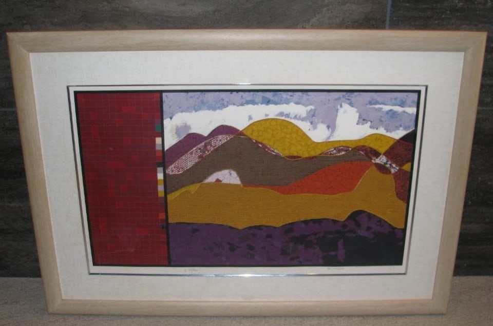 Kim Sou Signed Lithograph 91cm Mountain 2002 (1 of 6)